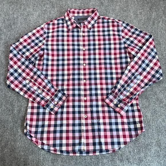 Banana Republic Camden Fit Shirt Mens M Checkered Custom 078 Wash Button Up - Picture 2 of 7